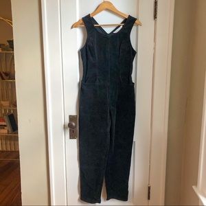 Vintage Petite Sophisticates Black Corduroy Jumpsuit